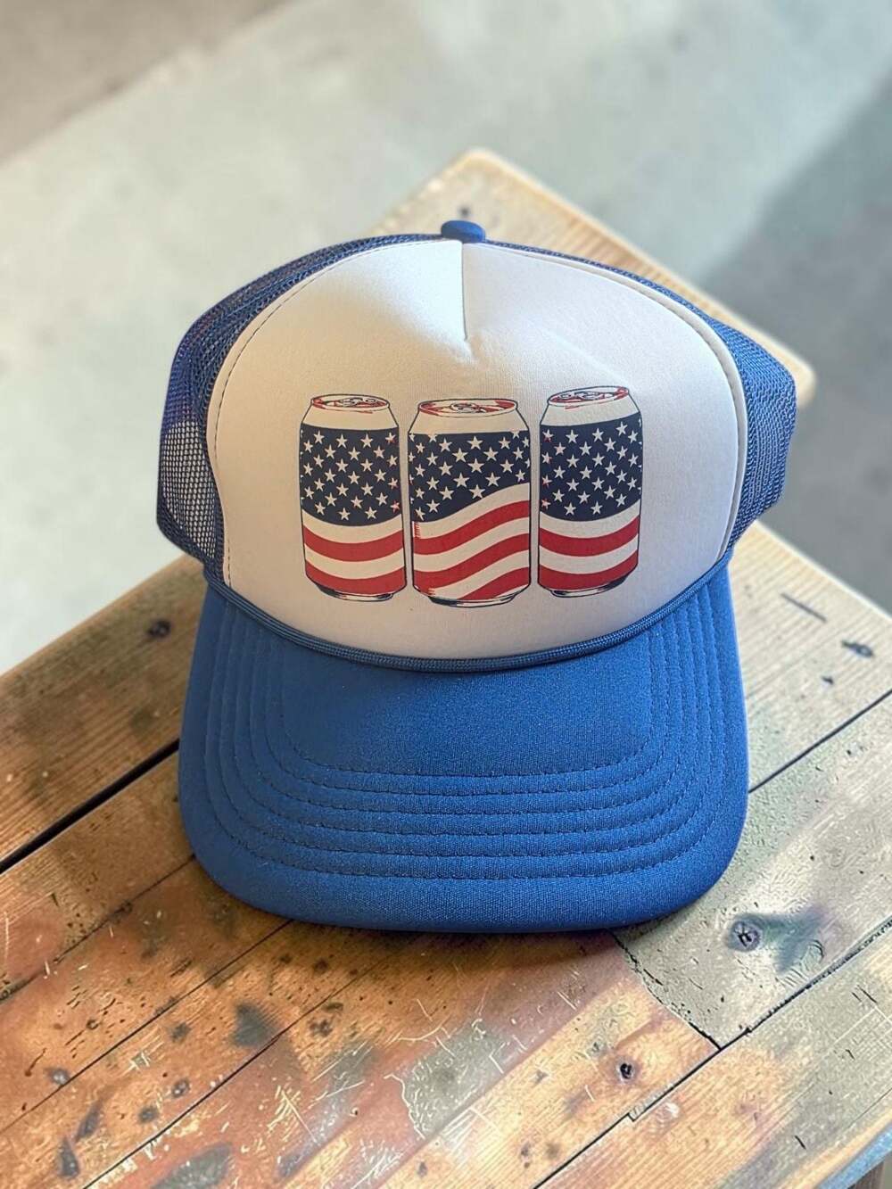 Ameri-Cans Blue Foam Trucker